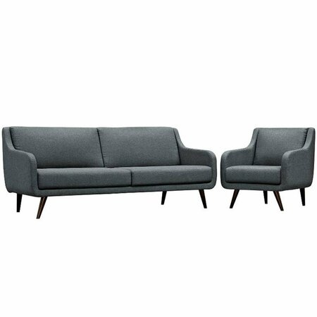 MODWAY FURNITURE Verve Living Room Sofa Set, Gray - Set of 2 EEI-2447-GRY-SET